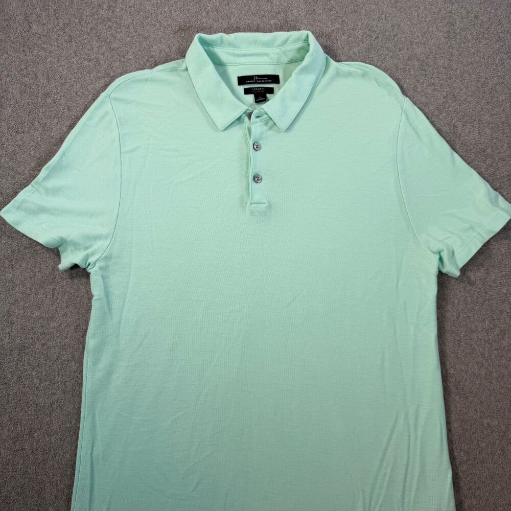 Marc Anthony Luxury Slim Fit Polo Shirt Men's Large Short Sleeve Green Golf
